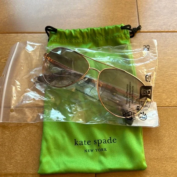 NWT Kate Spade Emmaline Rose Gold Aviators - Picture 3 of 5
